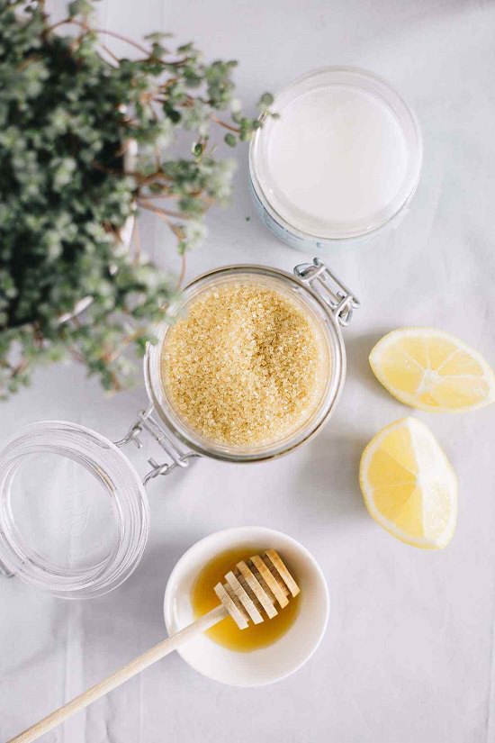Coconut oil, lemon, and sugar treatment